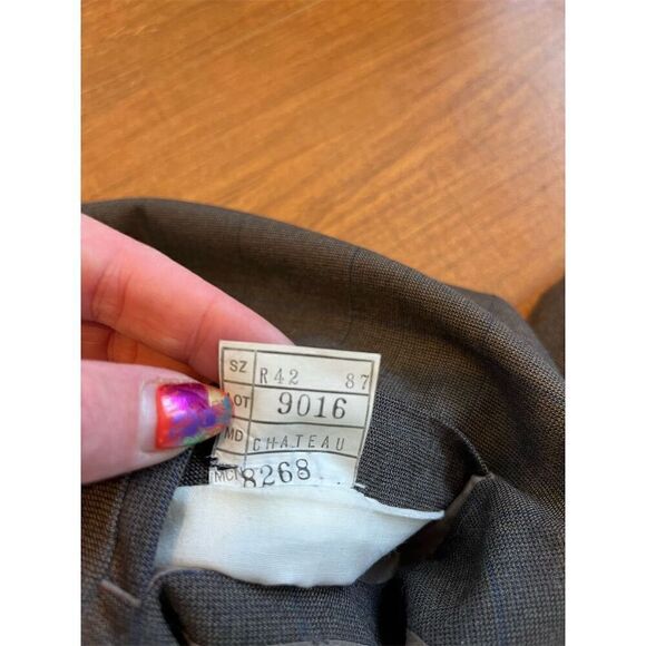 Lanfranco Men's Double‎ Breasted Blazer Suit Jacket R42 Gray Plaid Wool Blend - Picture 2 of 3